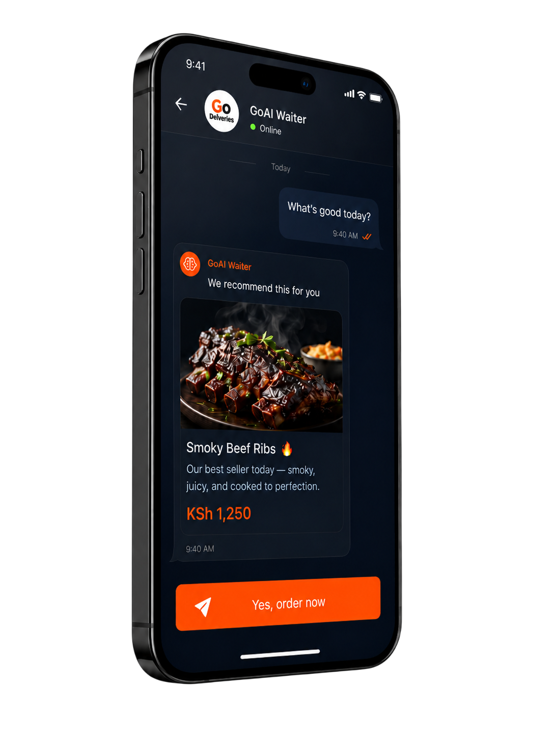 GoAI waiter phone demo